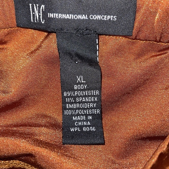 I.N.C. Grecian style Rust Bandeau Swim Top XL - Picture 9 of 9